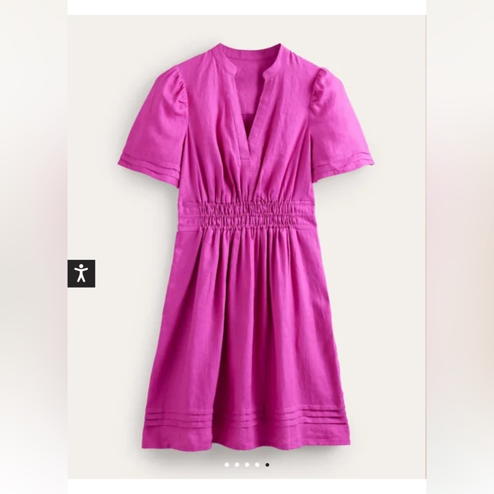 Boden Pintuck Detail Mini Dress- Rose Violet